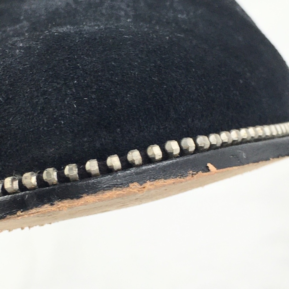 Michael Kors Womens Boot Suede Knee High Studded Black Pull On Riding Sz 7.5 - Picture 15 of 16